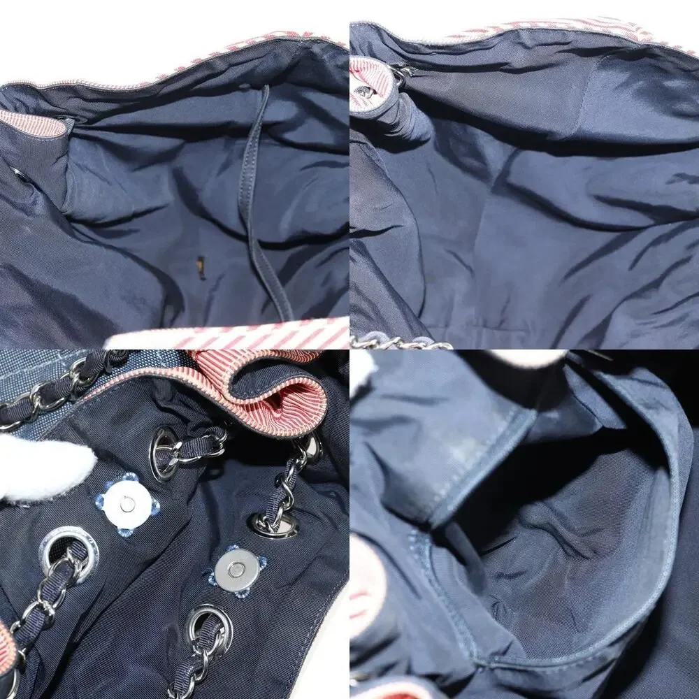 Chanel Denim Chain Tote Bag Blue Canvas